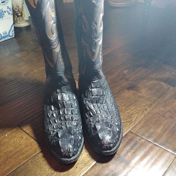 Exotic Alligator Cowboy Boots Western Leather Detailed Stitching Size? - Picture 3 of 9